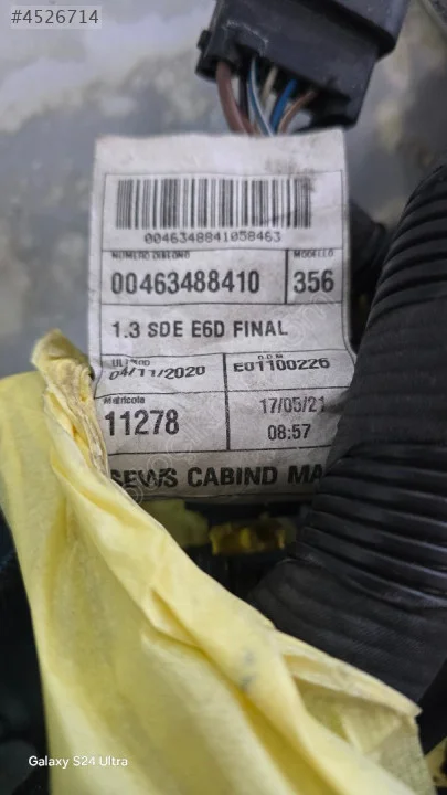 00463488410 Fiat Egea 1.3 E6 Motor Tesisatı00463488410