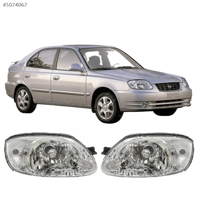 2003-2006 Hyundai Accent Manuel Beyaz Sinyal Sağ Sol Farlar