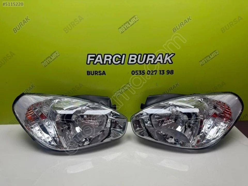 2008-2011 Hyundai Accent Far Takımı Beyaz Sinyalli