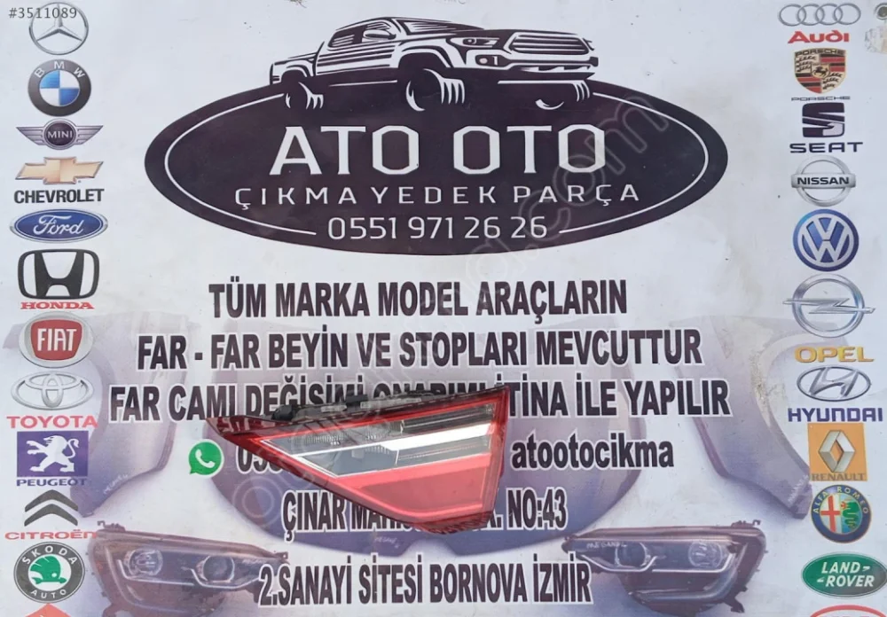 AUDİ A1 ORJİNAL ÇIKMA SAĞ İÇ STOP