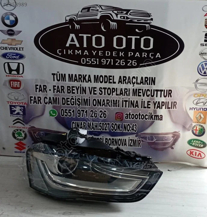 AUDİ A3 2013 -2016 ORJİNAL ÇIKMA SAĞ FAR