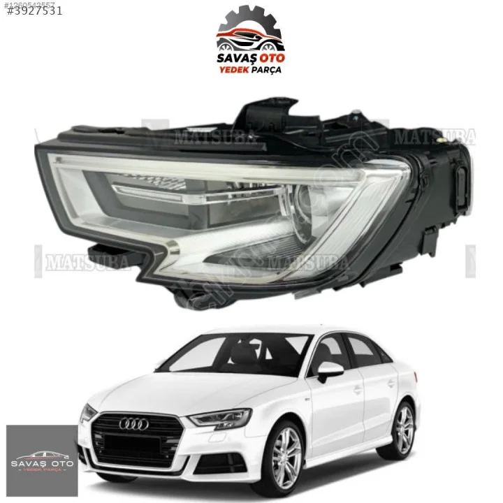 AUDİ A3 ÖN FAR SAĞ SOL Z TİPİ BEYİNLİ 2016 2017 2018 2019