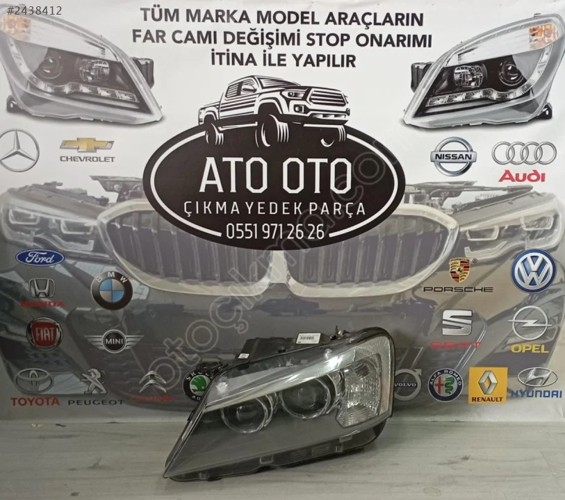 BMW X3 ORJINAL ÇIKMA PARÇA SOL FAR