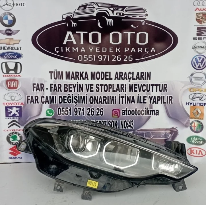Fiat Egea Üstü Nikelaj Sağ Far