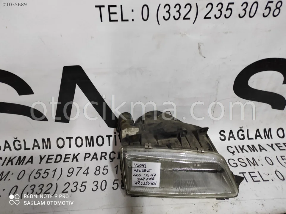 OEM;7R0186701 PEUGEOT 407 94-97 SAĞ ÖN FAR