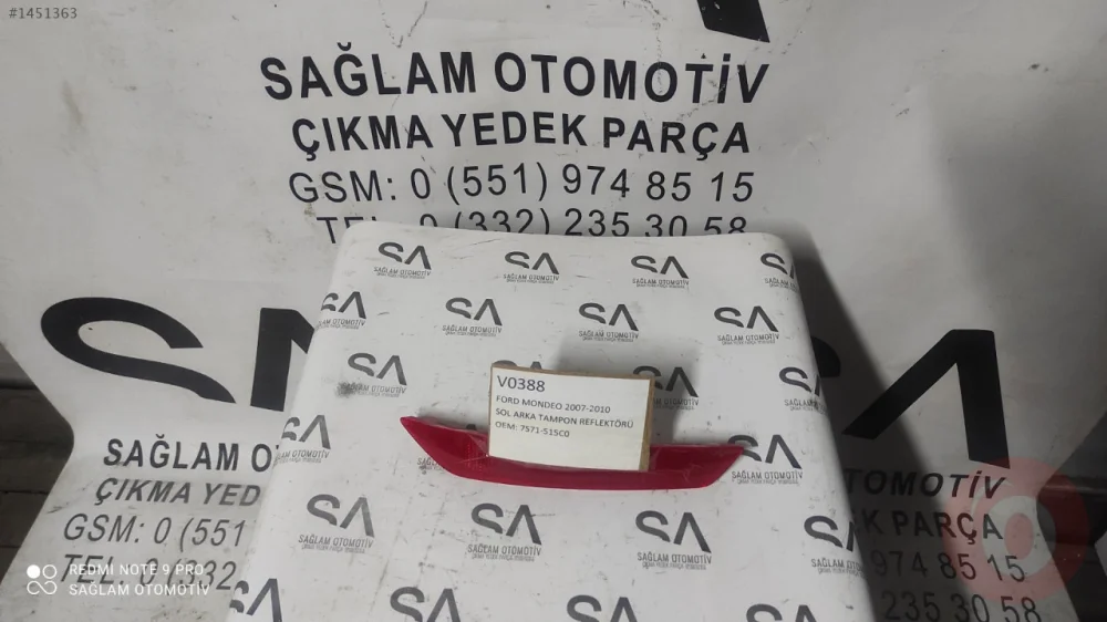 OEM; 7S71-515C0 FORD MONDEO 07-10 SOL ARKA TAMPON REFLEKTÖRÜ