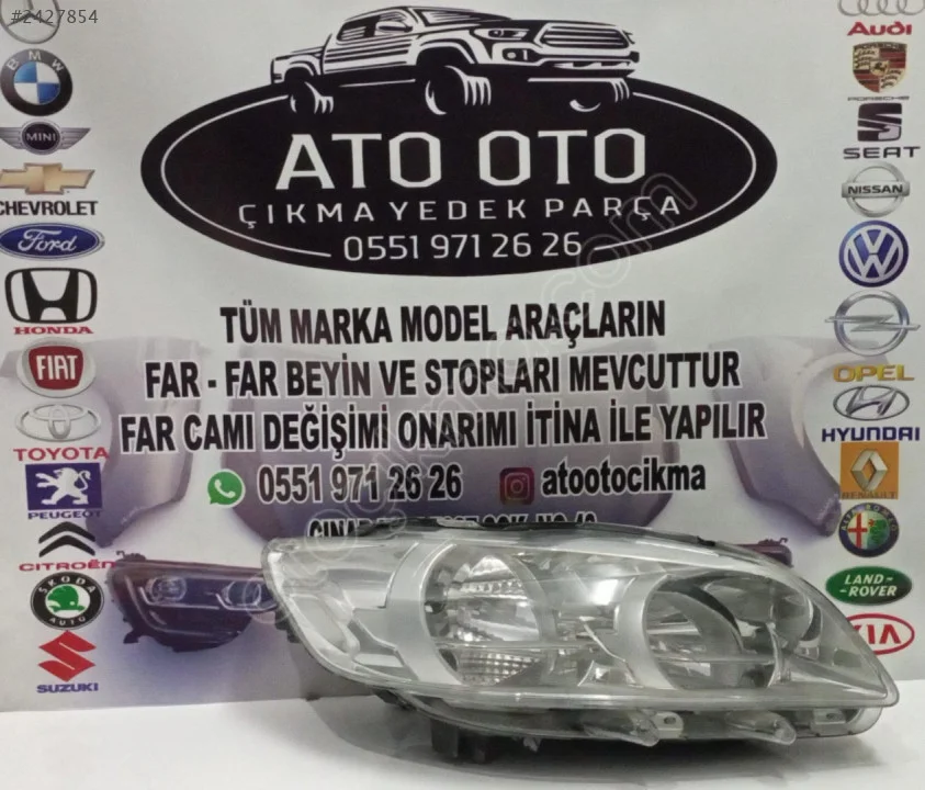 PEUGEOT 301 ORJİNAL ÇIKMA PARÇA SAĞ FAR