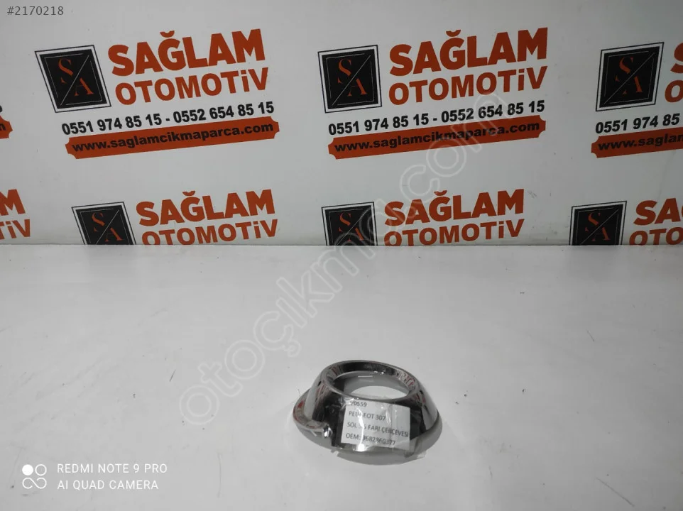 PEUGEOT 307 ÇIKMA  SOL SİS FARI ÇERÇEVESİ OEM; 9682860377