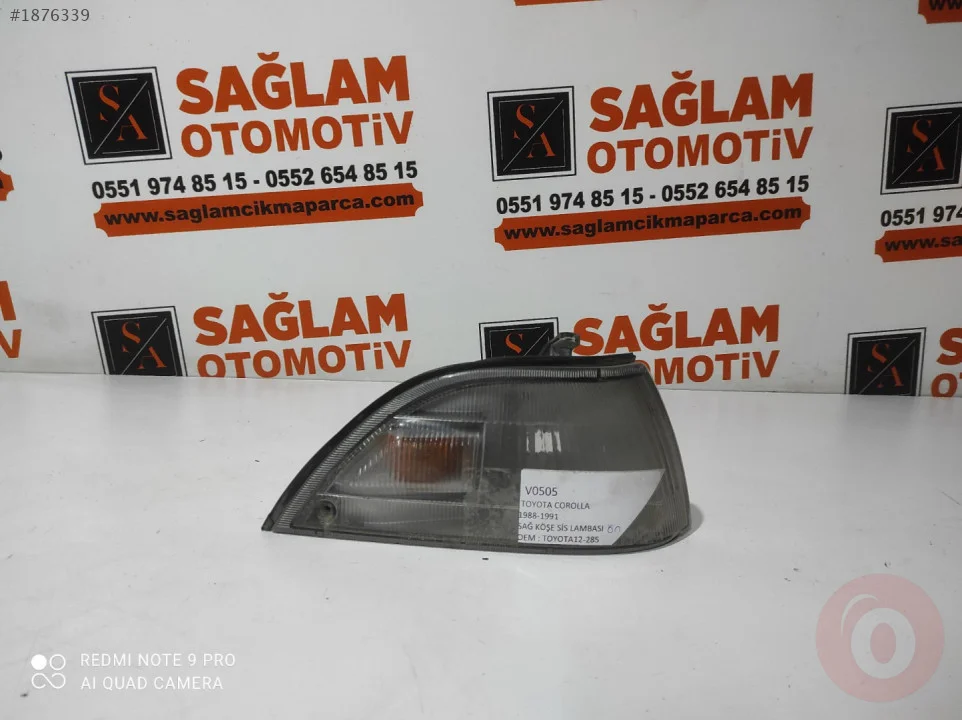 TOYOTA COROLLA 88-91 SAĞ ÖN KÖŞE SİS LAMBASI TOYOTA12-285