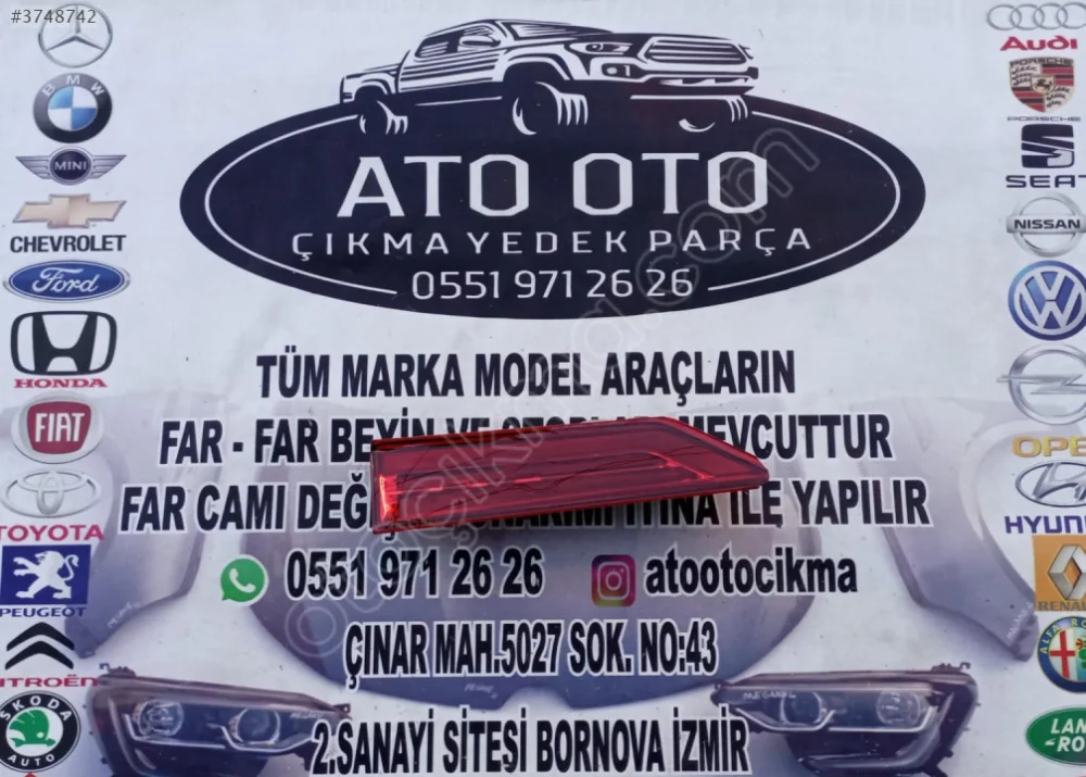 VOLVO XC60 ORJİNAL ÇIKMA SAĞ İÇ STOP