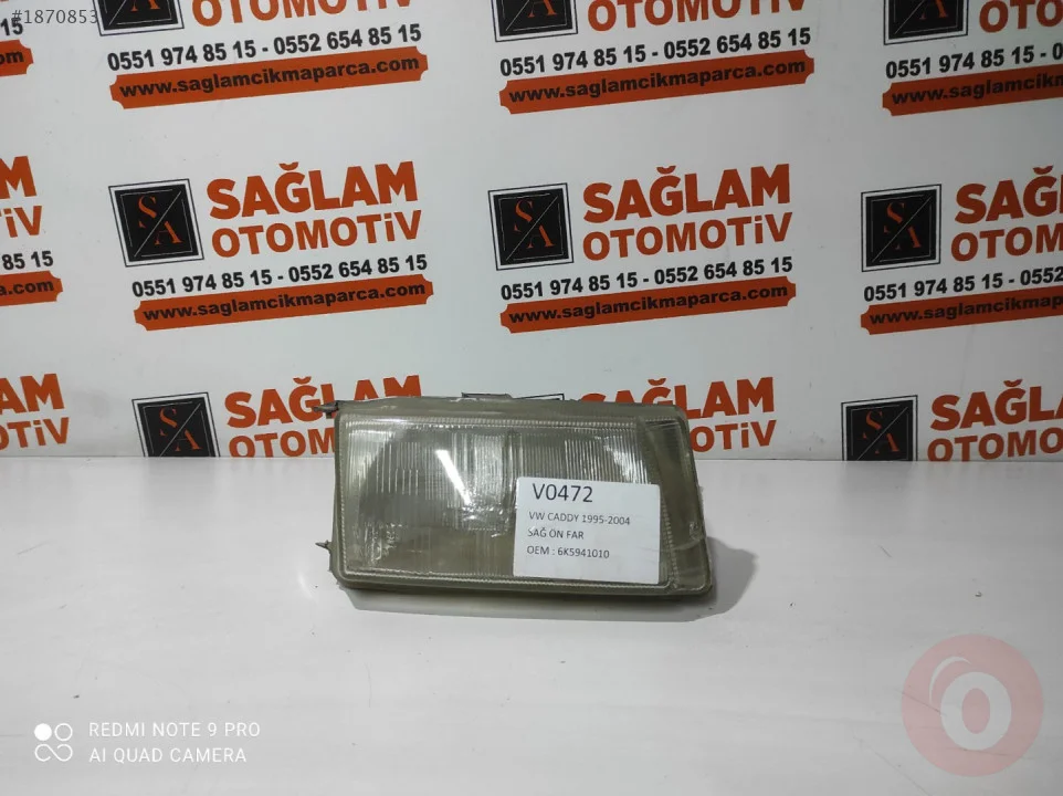 VW CADDY 95-04 ÇIKMA SAĞ ÖN FAR OEM; 6K5941010